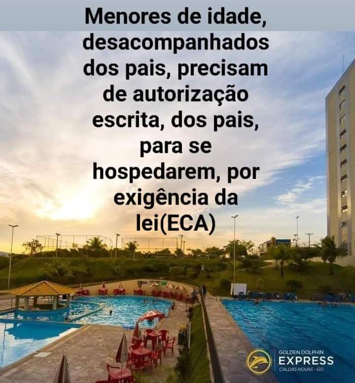 Golden Dolphin 3Pessoas Com Piscinas Termais Mais Toalhas E Roupas De Cama Lencois Travesseiros Fronhas Limpeza Do Check In Impostos E Taxas Ja Incluso Atencao A Hospedagem Podera Ocorrer No Express Ou Grand Hotel,Conforme A Disponibilidade De Apto Caldas Novas Εξωτερικό φωτογραφία